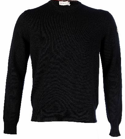 MONCLER Sleeve Logo Crew Neck Jumper Navy
