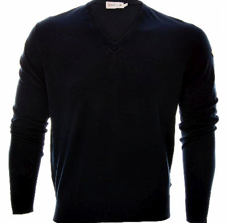 MONCLER V Neck Jumper Navy
