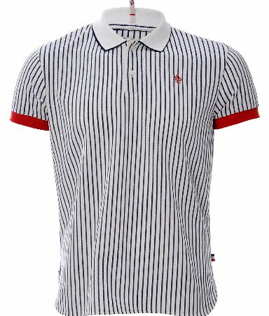 MONCLER Vertical Stripe Contrast Polo