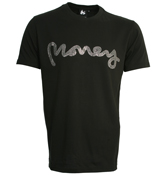 Money Black T-Shirt with Diamonte Logo