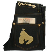 Money Colombian Stud Dark Denim Straight Leg