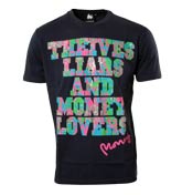 Money Navy T-Shirt with Coloured Logo