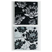 Monochrome Flower Canvas 25X25cm, 2 Pack