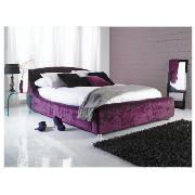 Double Upholstered Bed, Aubergine