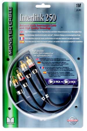 Monster Cable - Interlink 250 2x RCA to 2x RCA (1 Meter) - Ref. 126782 - #CLEARANCE