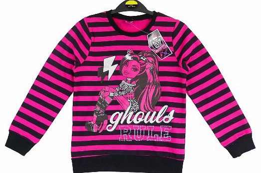 Girls Monster High Ghouls Rule Clawdeen Wolf Goth Halloween Sweatshirt Top from 4 to 14 Years