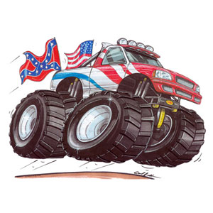 monster Truck - Red/White T-shirt