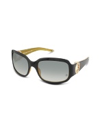 Trendy New Signature - Ladystar Cutout Logo Plastic Sunglasses