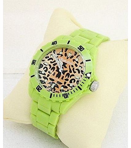 Monte Carlo Acrylic Plastic Leopard Dial Fashion Celeb Wrist Watch