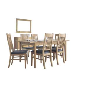 Montreal Dining Table and 6 Chairs - Light Oak
