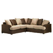 faux leather & fabric corner sofa
