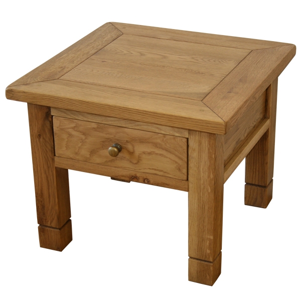 Solid Oak 1 Drawer Lamp Table