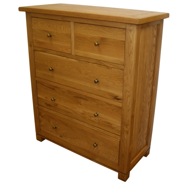 montreal Solid Oak 5 Drawer Chest