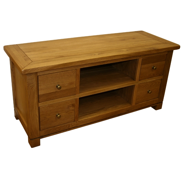 montreal Solid Oak 6 Drawer TV Unit