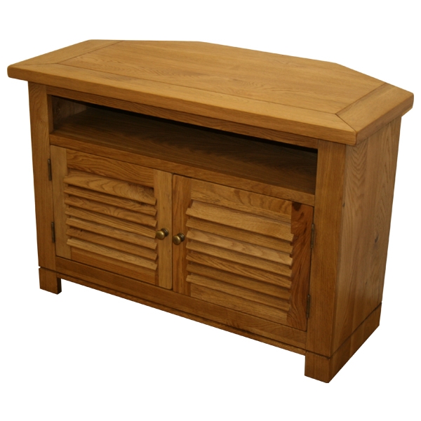 montreal Solid Oak Corner TV Unit With 2 Doors