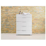 Monza 5 Drawer Chest, White Finish