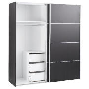 Monza Large Double Wardrobe, Black With Internal