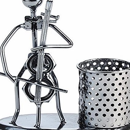 Moonar Creative Music Iron Man Pen Holder Metal Pen Container for Home Office Stationery,Pattern Send by random