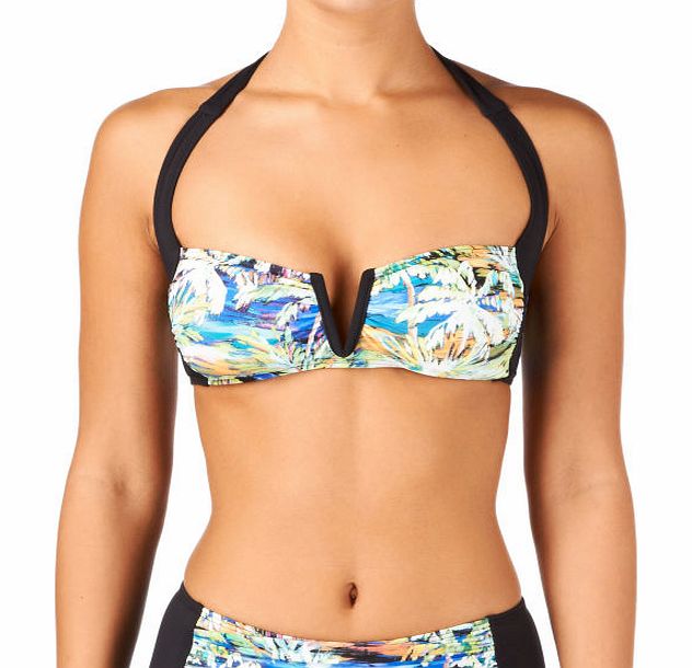 Moontide Womens Moontide Palms Split Bandeau Bikini Top