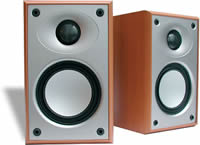 Mordaunt 302 Satellite Speakers Honey Maple