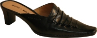 black leather slip-on mule