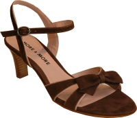 More & More brown suede leather sandal with anklestrap