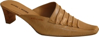 More & More tan leather slip-on mule