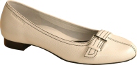 white leather flat shoe