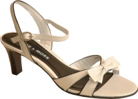 white leather sandal with anklestrap