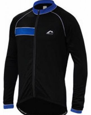 More Mile Mens More Mile Long Sleeve Tourmalet Thermal Cycle Jersey (Black/Blue, Small - 36``)