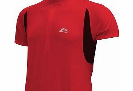 More Mile Mens More Mile Red Short Sleeve Cycle Jersey Top