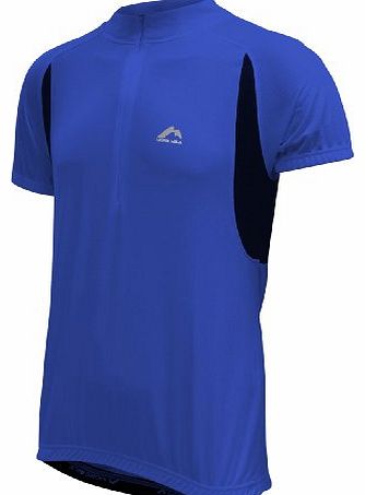 Mens More Mile Short Sleeve Cycle Jersey Top Blue/Black MM1218