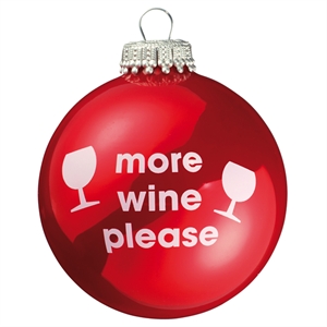 More Wine Please Red Christmas Tree Bauble