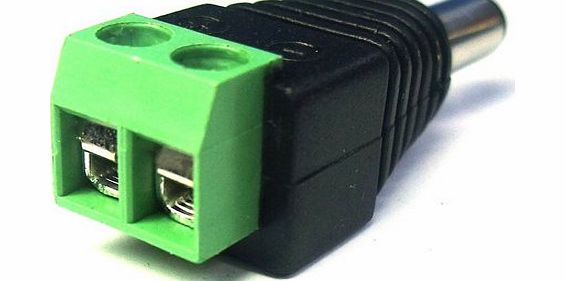 10 Pcs DC Power Jack Connector Male CCTV Cable Adaptor Plug CCTV DVR Camera Strip UK