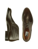 Moreschi Berlino - Dark Brown Grained Calfskin Lace-up Ankle Boots