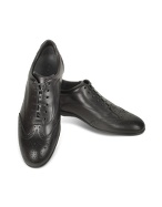 Moreschi Black Leather Wingtip Sneaker Shoes