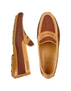 Brown Nubuk and Calf Leather Driving Shoes