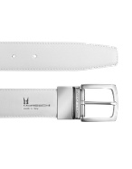 Moreschi Havre - Navy Blue and White Reversible Nappa Leather Belt