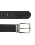 Mens Black Perforated Leather Belt
