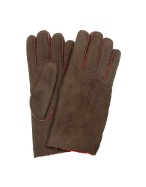Moreschi Mens Dark Brown Sueded Lambskin Gloves