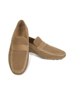 Portofino - Tan Perforated Suede Driver Shoes