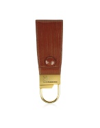 Shiny Brown Patent Leather Key Fob