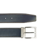 Moreschi Var - Navy Blue Grain Calf Leather Belt