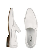 Moreschi White Calf Leather Loafer Shoes