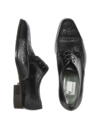 Moreschi Zug - Black Perforated Leather Cap Toe Derby Shoes