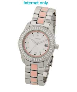 Ladies Pink and Silver Bracelet Watch