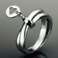 sterling silver two band heart ring