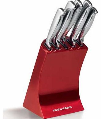 Morphy Richards 5 Piece Knife Block - Red