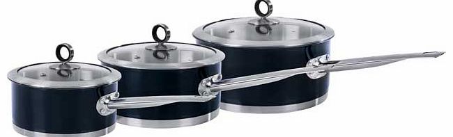 Morphy Richards Accents 3 Piece Pan Set - Black