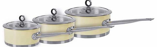 Morphy Richards Accents 3 Piece Pan Set - Cream